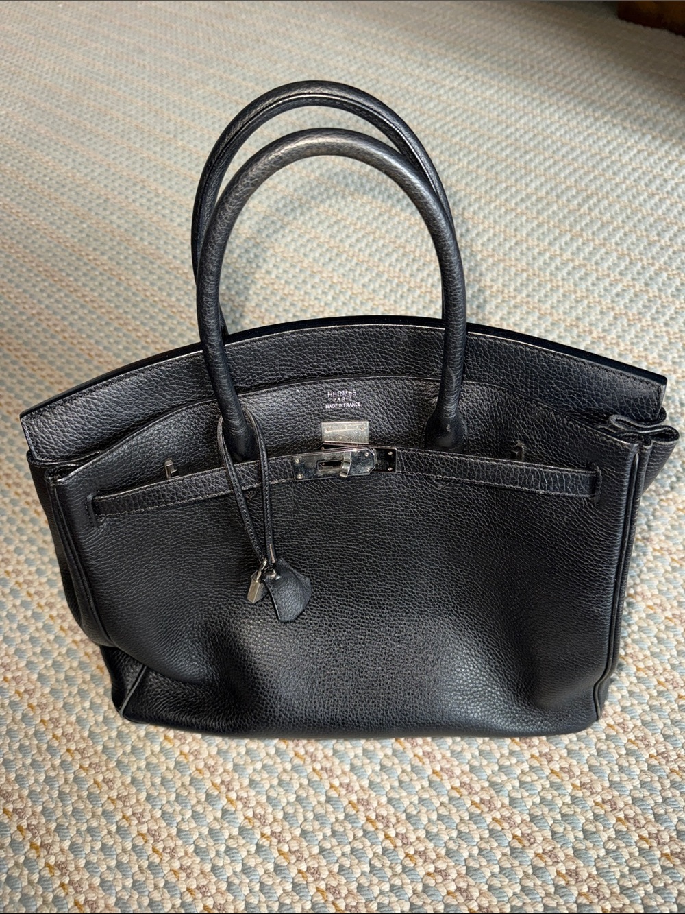 Black Leather Tote Bag